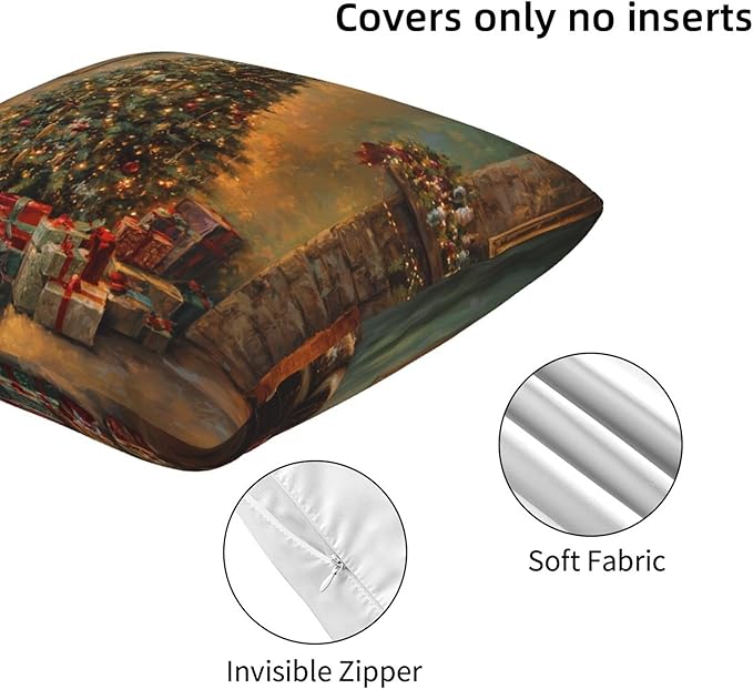 Christmas Tree Pendant Throw Pillow Covers 18x18 inch Set of 2 Pillow Case Cushion Cover for Home Sofa Couch Living Room Car Decor