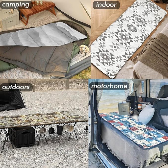 Heated Sleeping Bag pad, 3 Adjustable Temperature Levels, Operated by 5V/2A USB Power Supply(A-Woods, 76" x 24")
