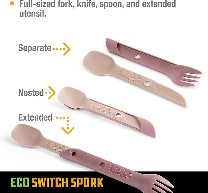 UCO Recycled ECO Switch Spork 2-Piece Integrated Camping Utensil Set