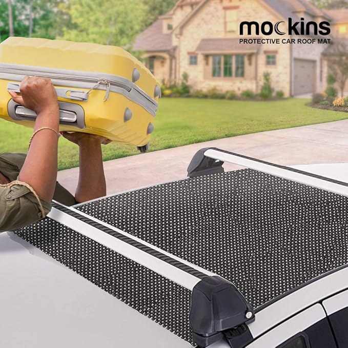 Mockins 39" x 36" Anti Slip Mat for Car Roof Cargo | Durable Soft Roof Rack Pads | Multifunctional Cut to Size Cargo Mat for SUV & Car Roof Liner | No-Scratch & Non-Skid Protective Roof Pad