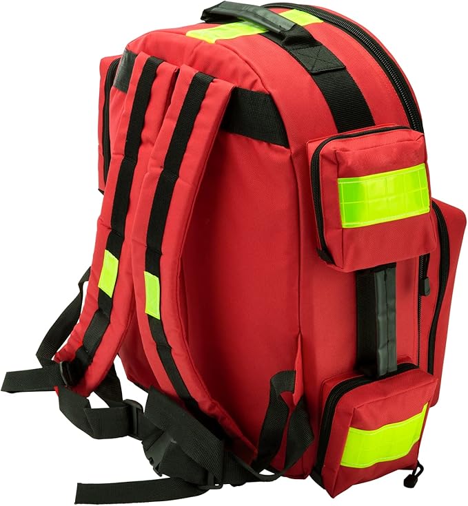 NOVAMEDIC First Aid Empty EMT Tactical Backpack Bag ,17"x6"x9", for Emergency and First Responder Trauma Treatment Oxygen O2 Tank and Medical Supplies Back Pack, Red
