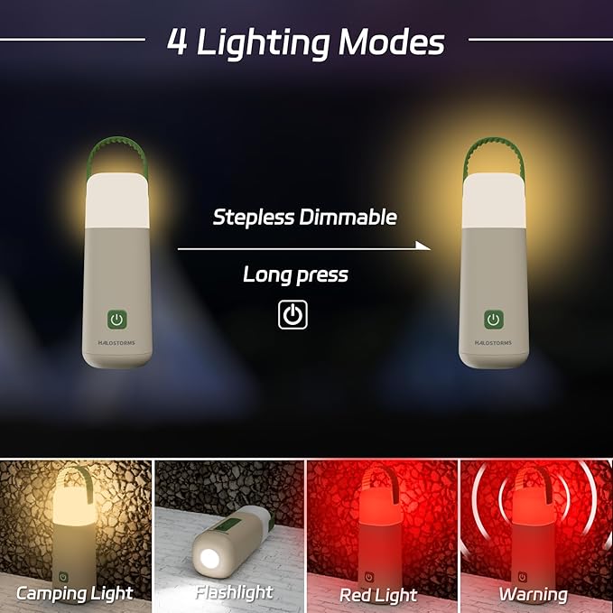 Camping Lantern, 350 Hours Running Time Rechargeable Lantern, 3200mAh Lantern Flashlight with 4 Modes, Waterproof Tent Light for Hiking, Emergency, Power Outages (Green 1PK)