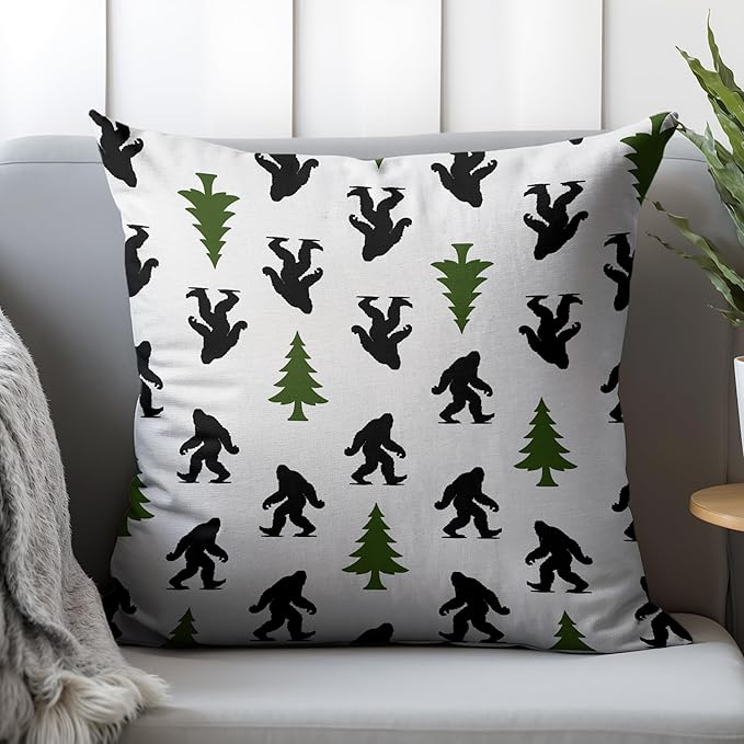 Colorful Sasquatch Pillow Covers 18x18, Big Foot Sasquatch Gifts, Gifts for Hiking Camping Lovers Decorative Pillow Covers for Home Bedroom Living Room,A365