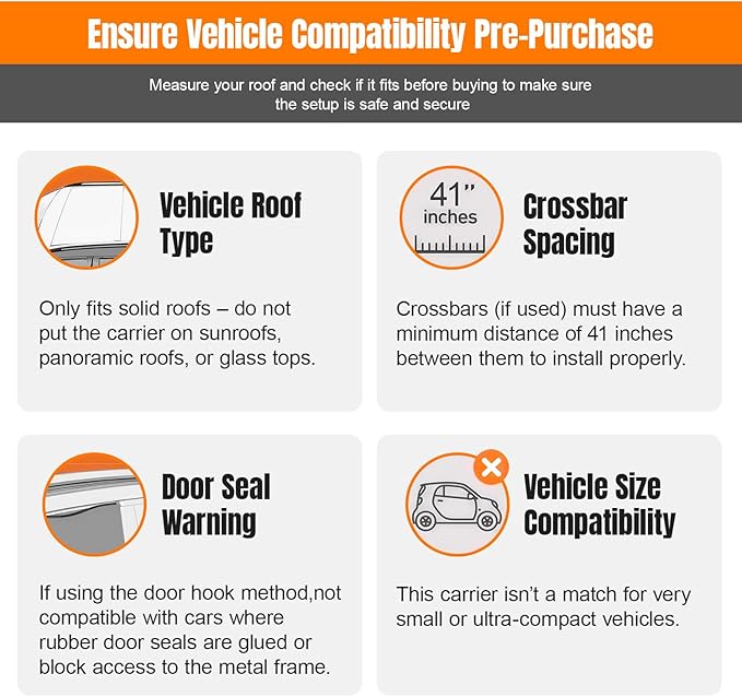 Sailnovo Car Rooftop Cargo Carrier Roof Bag, 15 Cubic feet Waterproof Roof Cargo Carrier fit car with/Without Luggage Rack - Vehicle Soft Shell Roof Cargo Box with Tie-Down Strap, Safety Hook