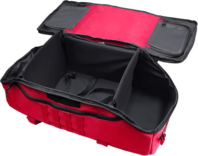 Hannibal Tactical 55L Large Duffle Bag, 3-in-1 Tactical Backpack MOLLE Pack for Sports, Gym, Outdoor, Red