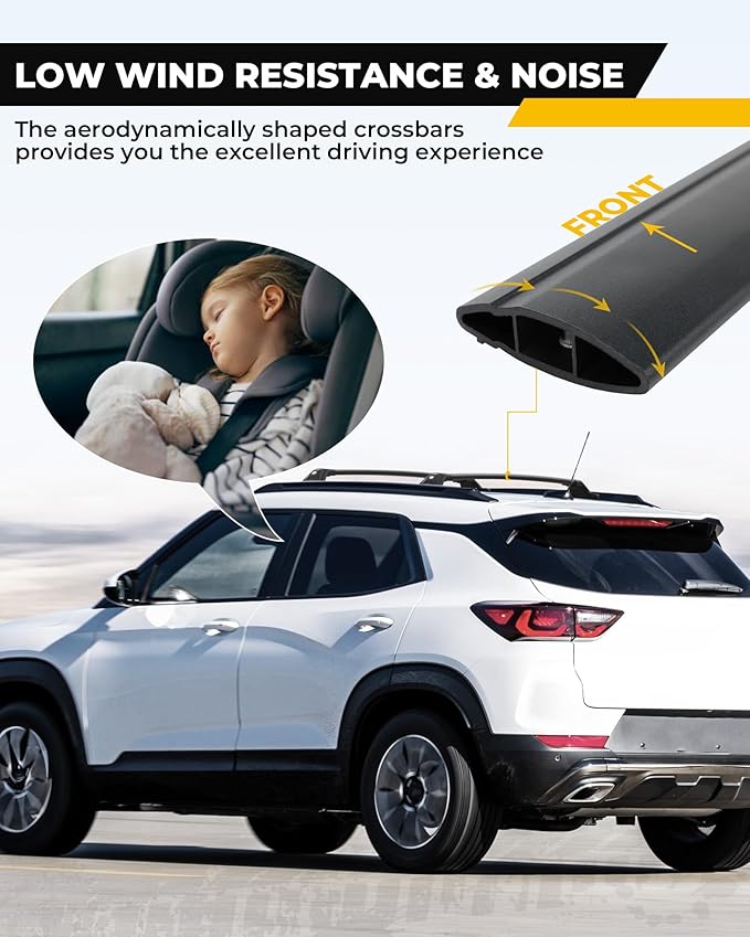 265LBS Lockable Cross Bars Roof Rack Fit for Chevrolet Chevy Trailblazer 2021-2026 Aluminum Crossbars Cargo Bar Luggage Baggage Carrier Rooftop Accessories, for Storage Bag Kayak Canoe Bike
