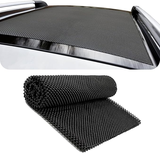 Car Roof Rack Pads, 47.24" x 39.37" Rooftop Cargo Bag Protective Mat, Cuttable Roof Trunk Anti-Slip Protective Mat, Universal Rooftop Rack Accessories, for SUVs, Sedans, Trucks (Black)