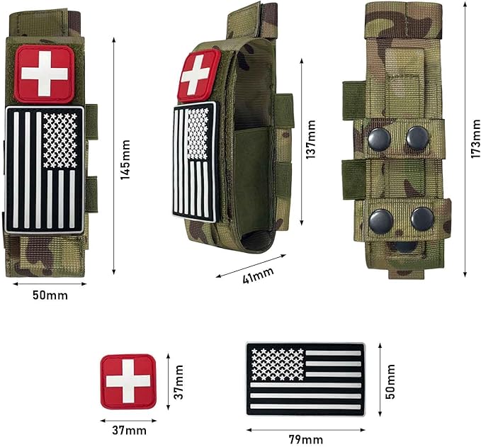 Upgrade 1000D Laser Cut Molle Tourniquet Holder, Heavy Duty Tactical Molle Tourniquet Pouch Holder