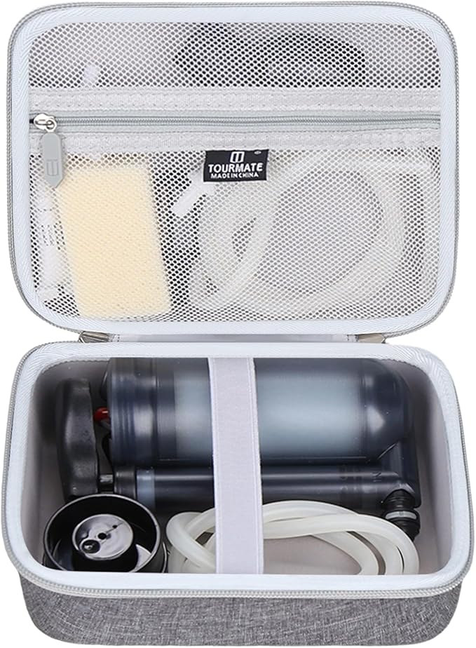 Tourmate Hard Storage Case for Katadyn Hiker Pro Hand Pump Water Filter, Protective Carrying for Drinking Straw, Squeeze Pouch and Other Accessories（Only Box）