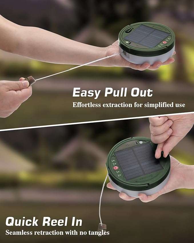 Anpro Solar Camping String Lights 4 in 1, 32.8Ft Ultra Long Multi-Color LED String, 3600mAh Solar Powered and USB Rechargeable Light with Remote Control, Portable Camping Light for Hiking, Decoration