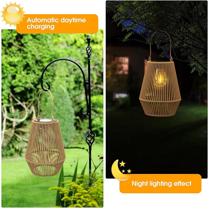 Solar Lanterns, KagoLing Solar Lanterns Outdoor Waterproof Gifts for Women Hanging Lights Outdoor Waterproof Lamp Lights Decoration for Outside Garden,Yard,Patio,Porch,Trees,Lawn,Pathway Decor, 4 Pack