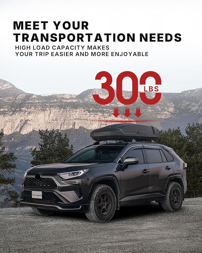 Richeer 300LBS Roof Rack Cross Bars for 2019-2025 RAV4 with Side Rails,Lockable Heavy Duty Aluminum Cross Bar with Anti-Theft Locks for Cargo Racks Rooftop Luggage Carrier Canoe Kayak Bicycle roof Bag