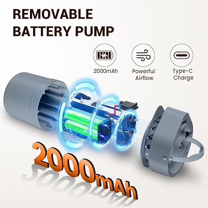 Jeep Mattress with Wireless Air Pump, 10inch SUV Air Mattress Camping Bed for Jeep Wrangler JK JKU JL JLU Unlimited 4 Door Ford Bronco Subaru Forester