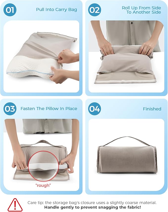 Elviros Portable CPAP Pillow for Side & Back Sleepers, Travel Sleep Apnea Pillow with Adjustable Height to Relieve Neck Pain, Reduce Mask Leaks & Pressure, Includes Travel Bag for Camping, Hotels