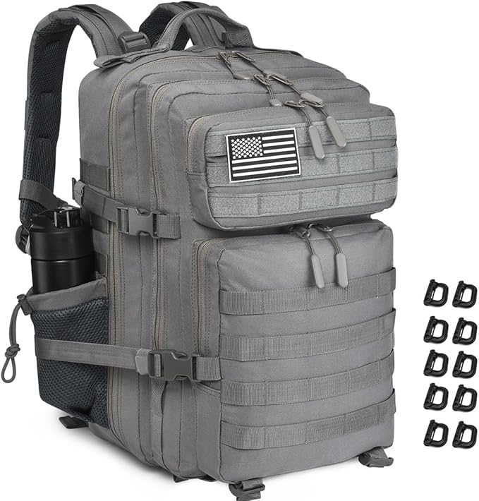 45L Tactical Backpack for Men Women, Military Assault Pack with MOLLE, Large 3 Day Bug Out Bag for Hiking Camping
