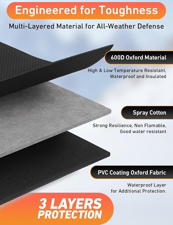 EcoNour Car Snow Cover Compatible for Hyundai Elantra | Windshield Cover for Ice and Snow with S-Hook Straps | Heavy-Duty 600D Oxford Winter Car Cover, Waterproof & Anti-Slip