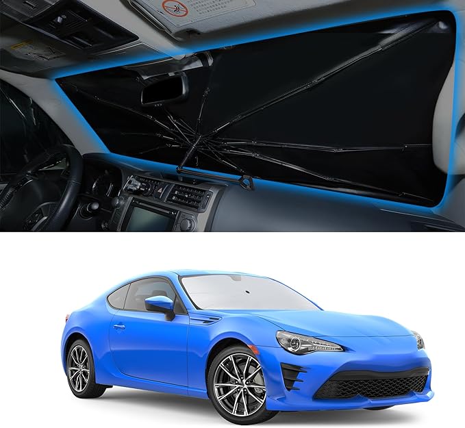 Windshield Sun Shade Umbrella Window Sunshade Custom Fit 2017-2021 Toyota 86/2022-2023 Toyota GR86/2013-2023 BRZ/2012-2016 Scion FR-S FRS Accessories
