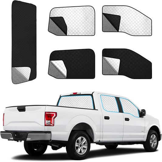 ZATOTOO Car Window Shades for Ford F150 2016-2024 Sun Shade for Side Window & Rear Windshield Window Double Layer for Privacy Protection UV Heat Insulation for Camping Nap Parking(No Front Windshield)
