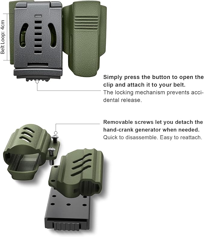 VIPERADE VAK6 Survival Multitool with Folding Knife, LED Flashlight, Pulse Ignition and Hand Crank Generator, Camping Multitool Knife Rechargeable Flashlight with Belt Sheath
