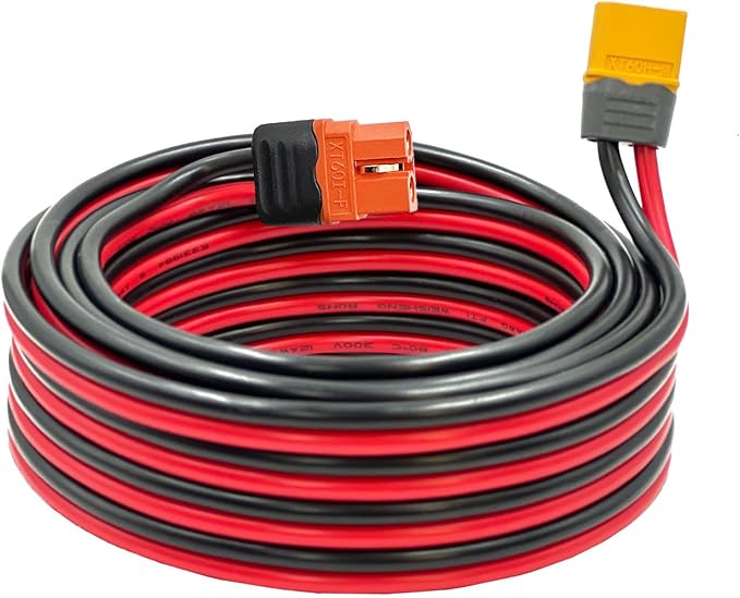 XT60 Male to XT60 Cable 12AWG Extension Cable Compatible for Ecoflow Portable Power Station Solar Generator (10FT)