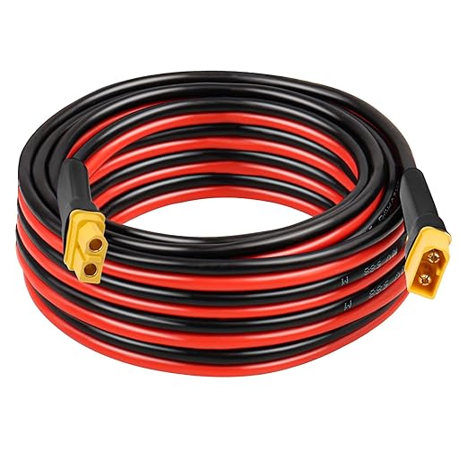 10AWG 15FT XT60 Extension Cable 2 3 5 10 15 20 25 30 35 40 50 75 100FT XT60 Female to Male Connector for Portable Power Station Solar Panel RC Battery