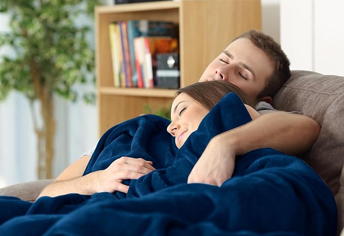 Utopia Bedding Fleece Blanket California King Size Navy 300GSM Luxury Fuzzy Soft Anti-Static Microfiber Bed Blanket (102x96 Inch)