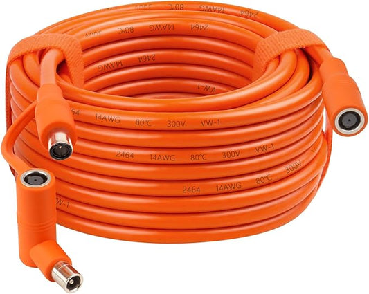 MOOKEERF 14AWG DC 8mm Extension Cable for Solar Panel 30FT,DC7909 Solar Panel Cable Female to Male with DC8020 Male Adapter Compatible with Aker,GZ Yeti,BLUETT,Jackery Portable Power Station - 30 Foot
