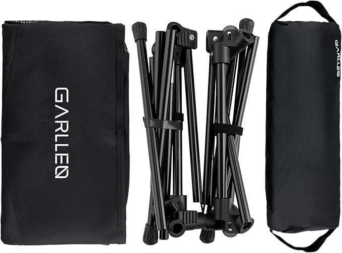 GARLLEN Portable Camping Chair 400LBS Capacity, Folding Backpacking Chair with Both Side Pockets, Folding Travel Chair with Carrying Bag & Anti-Slip Feet for Camping, Hiking, Picnic, Beach