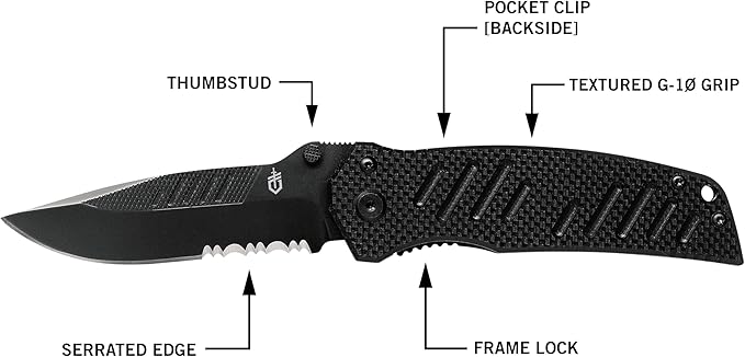 Gerber Gear Swagger Knife, Serrated Edge, Drop Point [31-000594]