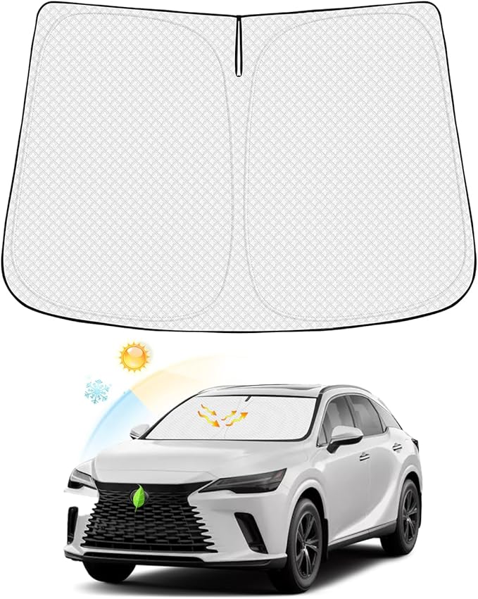 Canvcle Windshield Sun Shade for 2023-2025 2026 Lexus RX Accessories Thicken 6-Layer Foldable Front Window Sunshade Cover Sun Visor Protector Block UV Rays Keep Vehicle Cool