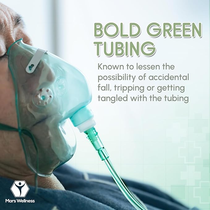 Mars Wellness Oxygen Tubing - Premium Green Crush Resistant Oxygen Tubes - 25 Foot - Pack of 10