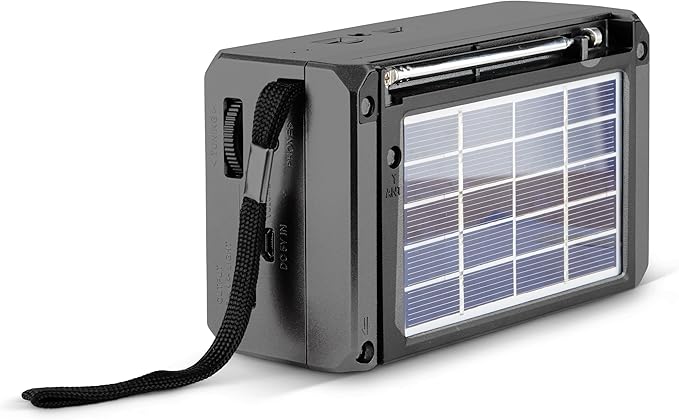 QFX R-37 6-Band (AM, FM, SW1 - SW4) Bluetooth LED Flashlight Solar Radio (2021 Model)