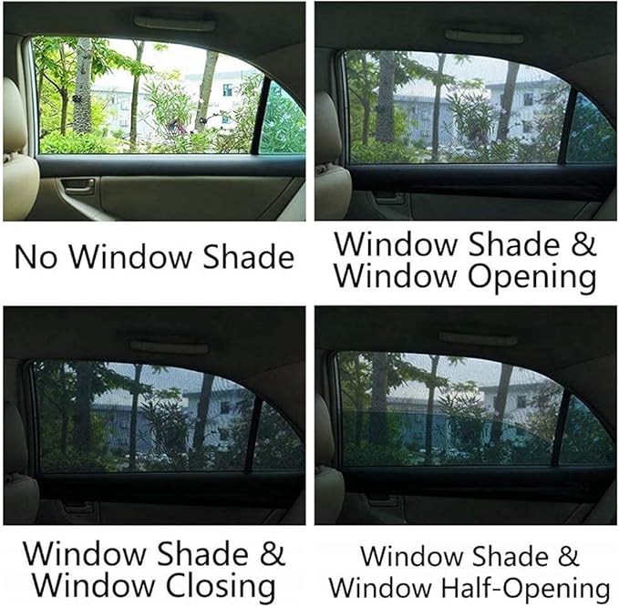 Car Windows Mosquito Net,Car Window Screens for Camping,UV and Car Mosquito Net for Camping |Breathable Mesh Baby Car Window Covers，Sun Glare/UV Rays Double Layer Design(Rear Side 2pcs)