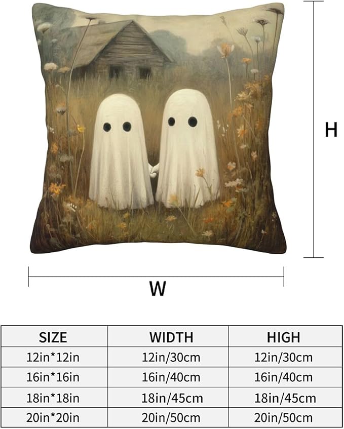 Rustic Country Ghost Couple Throw Pillow Covers 18x18 inch Set of 2 Pillow Case Cushion Cover for Home Sofa Couch Living Room Car Decor