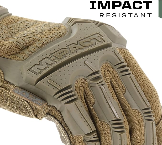 Mechanix Wear: M-Pact Tactical Gloves with Secure Fit, Touchscreen Capable Safety Gloves for Men, Work Gloves with Impact Protection and Vibration Absorption (Brown, X-Large)