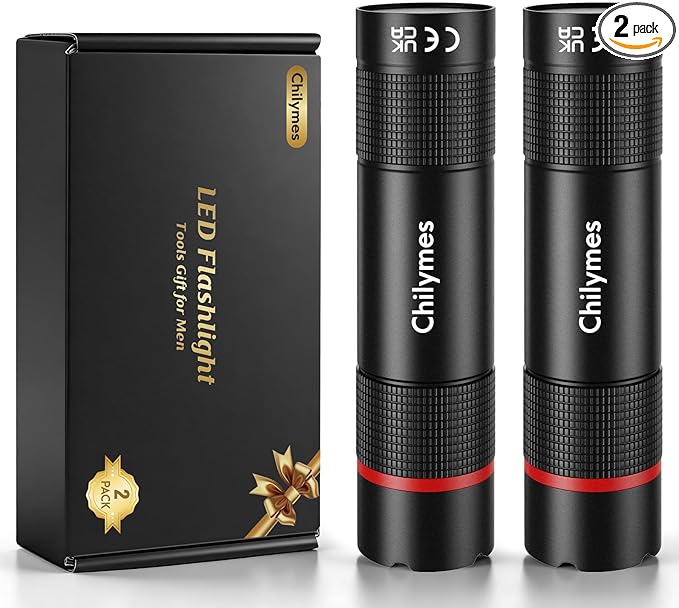 Rechargeable LED Flashlight 2 Pack, USB C Zoomable Waterproof Small Flashlight with 4 Modes, Handheld Pocket EDC Flashlights for Camping, Hiking, Dog Walking, Home Use, Emergency, Tool Gifts for Men