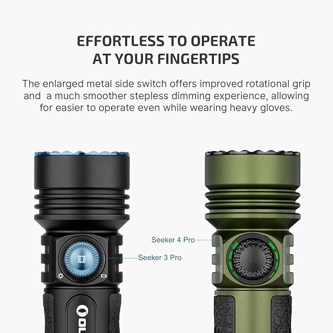 OLIGHT Seeker 4 Pro Rechargeable Flashlights, 4600 Lumens High Powerful Bright LED Light with USB C Holster, Waterproof IPX8 for Emergencies, Camping, Searching (OD Green)