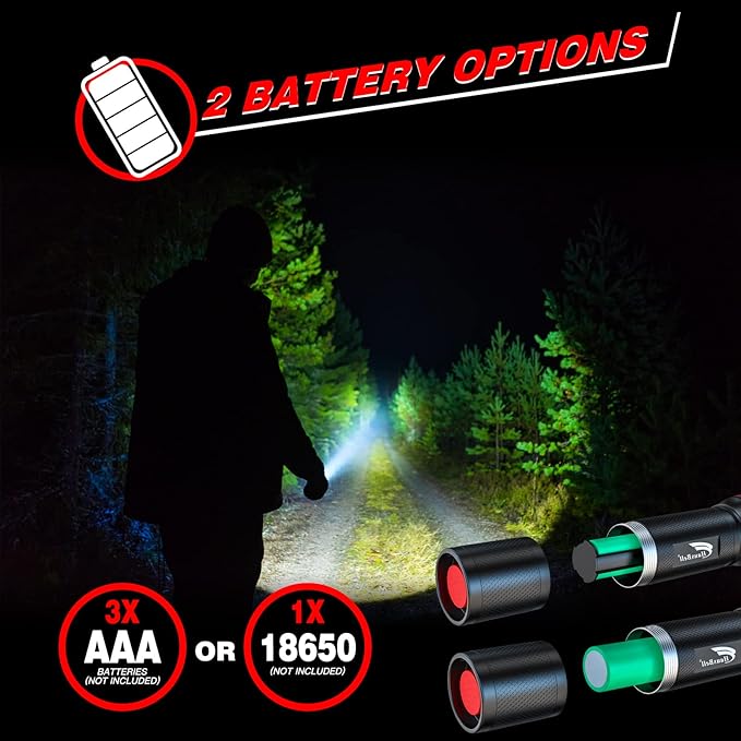 HAUSBELL T8 Upgraded Flashlight 4 Pack, 2000 Lumens High Lumens Tactical Flashlights, 5 Modes Zoomable Waterproof, with Batteries Included for Camping Emergency