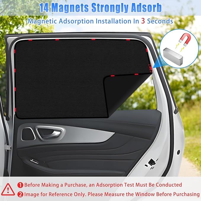 ZATOOTO Car Window Covers for Rear Privacy Car Shade for Baby Back Window Sunshade of Soft Suede UV Protection & Light Blocking Baby Sun Shades for Camping Eating and Rest, 16.69×31.5in