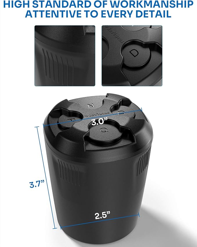 JOYTUTUS Universal High Capacity Car Coin Holder for Cup, Change Holder Compatible with Most Trucks Accessories, Sort Penny, Quarter, Dime, Nickels (Black)