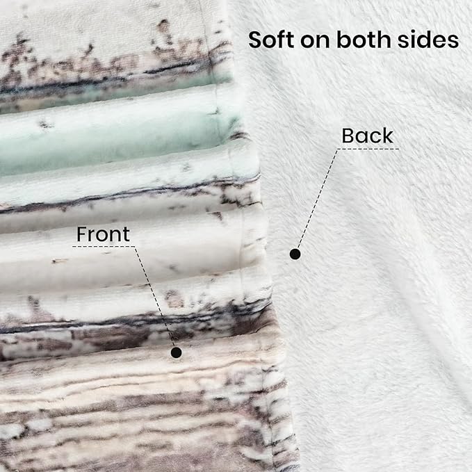 Syhonic Travelling Camping Blanket for Happy Camper Throw Blanket for Sofa Couch, Vintage Camping Theme Flannel Blanket for RV Farmhouse Living Room Bedroom Decor 50"x40"