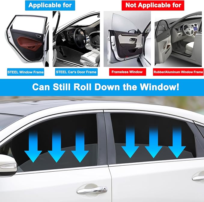 Ovege Car Window Shades Magnetic Driver Side Window Shades Car Privacy Curtain 2pcs