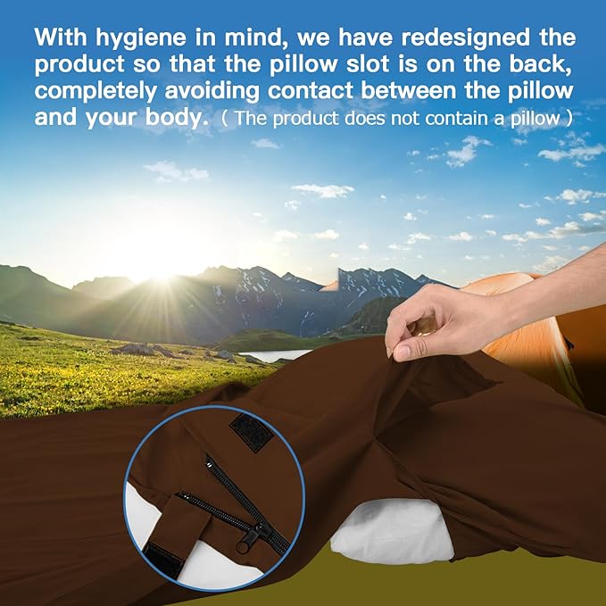 JAICOM Sleeping Bag Liner, Travel Sheets & Adult Sleep Sack, Ultralight and Portable Summer Sleeping Bag - Ideal for Backpacking, Hotels and Hostels, Business Trips, Camping