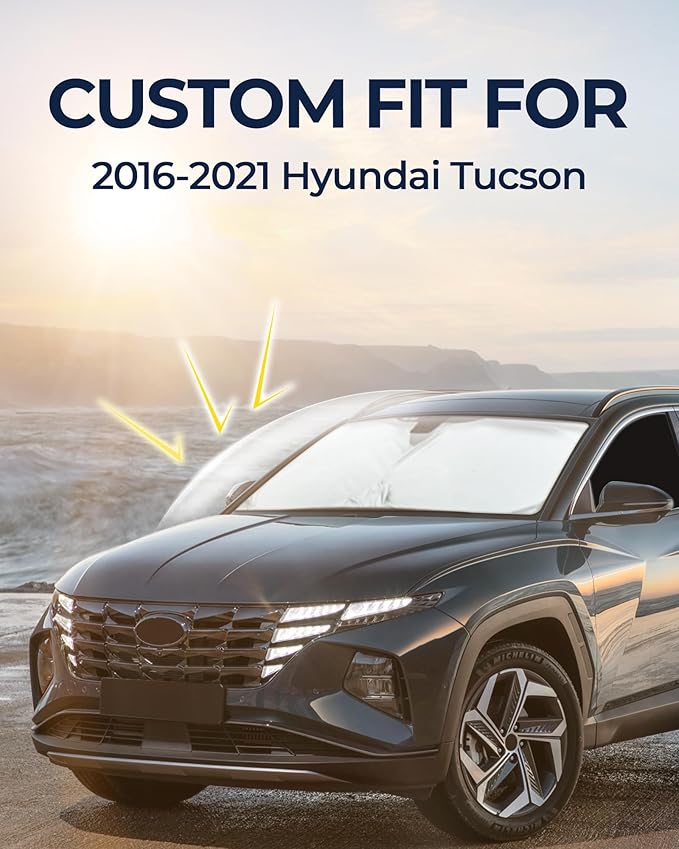 for Hyundai Tucson 2016-2021 Car Window Shades, 8pcs Privacy Sun Shade Set for Front Windshield Side and Rear Windows, Full Window Covers Keeps Vehicle Cool for Camping Napping
