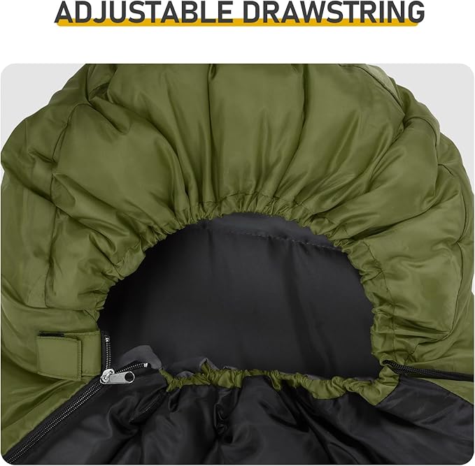 Lightweight Sleeping Bag for Backpacking, Hiking, Waterproof Compact Envelope Sleeping Bag for Cold & Warm Weather