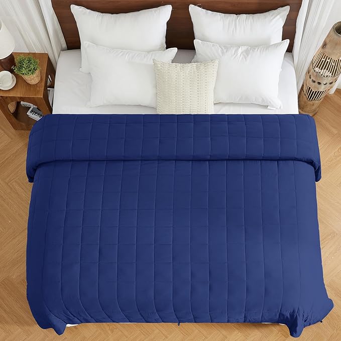 yescool King Size Weighted Blanket for Adults (30 lbs, 80” x 87”, Blue) Cooling Heavy Blanket for Sleeping Perfect for 290-310 lbs, Breathable Blanket for Adults & Couple All Season, Machine Washable