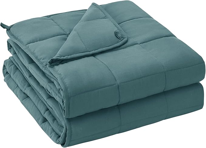 yescool Weighted Blanket for Adults (20 lbs, 60” x 80”, Teal) Cooling Heavy Blanket for Sleeping Perfect for 190-210 lbs, Queen Size Breathable Blanket with Premium Glass Bead, Machine Washable