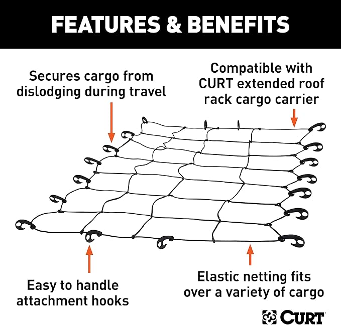 Curt 18201 Extended Roof Rack Cargo Net