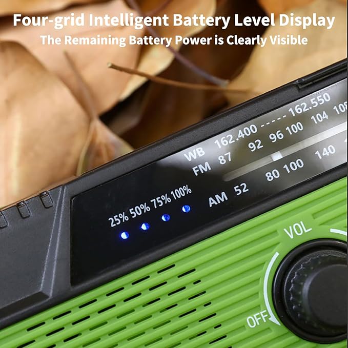 B S Hand Crank Solar Emergency Radio with AM/FM/NOAA,Flashlight and SOS Siren for Home, Outdoor & Indoor