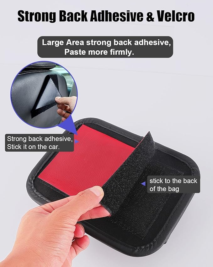 Driver's Car Storage Bag, Small Car Side Pocket Organizer for Car Seats, Doors and Consoles, PU Leather (Burgundy)